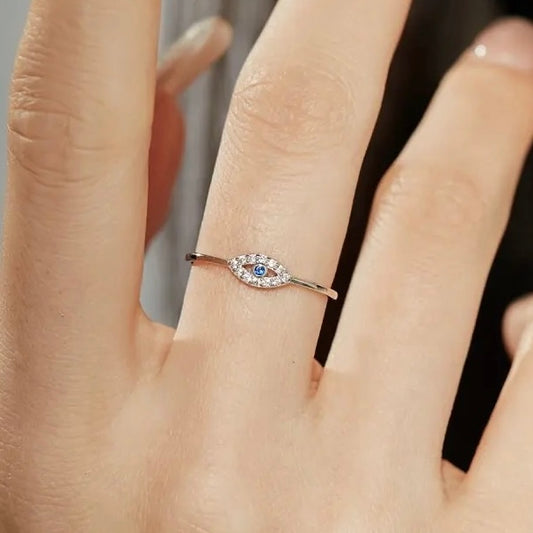 EVIL EYE SILVER RING