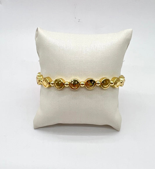 MINI HAPPY FACE GOLD BRACELET