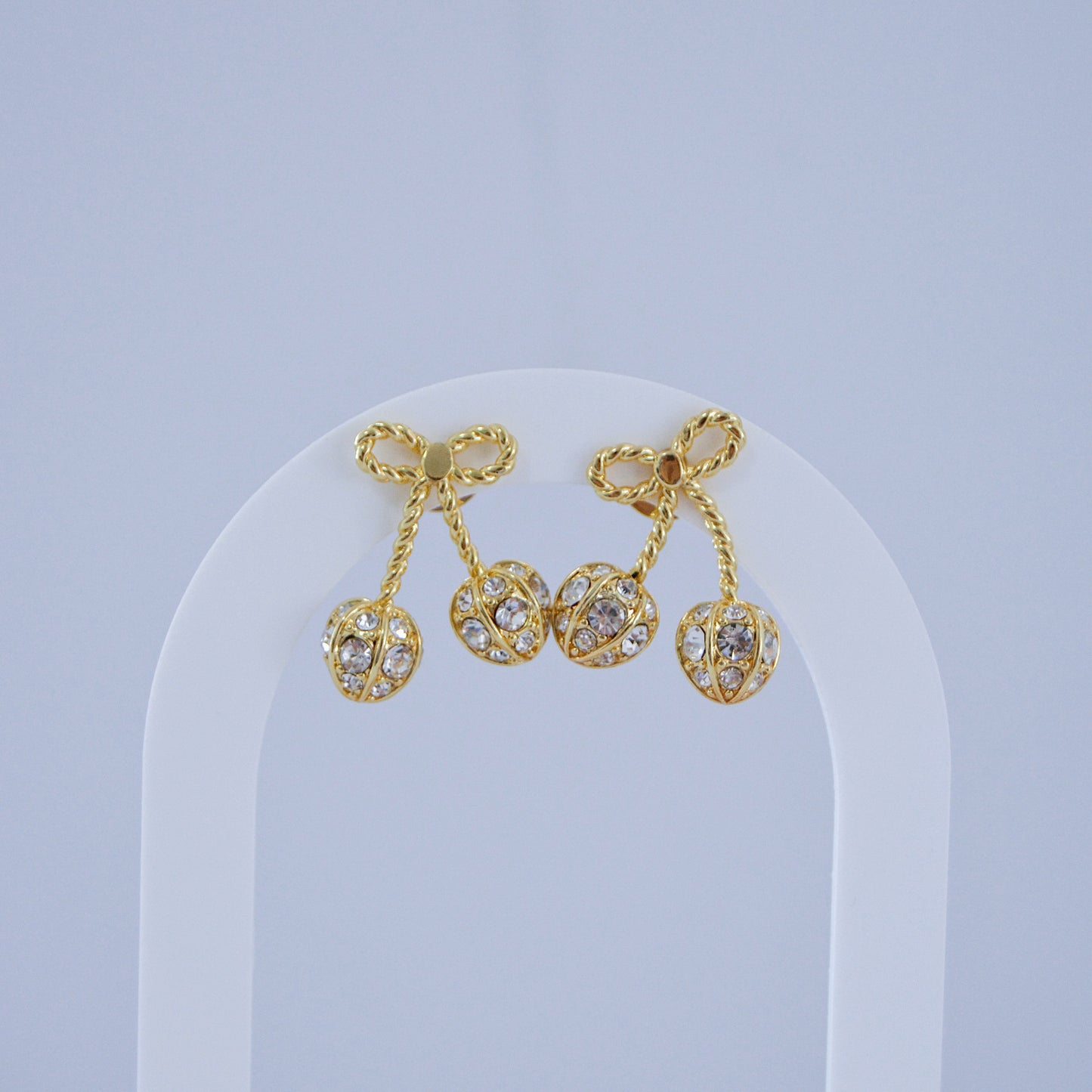 Gold cherry earring