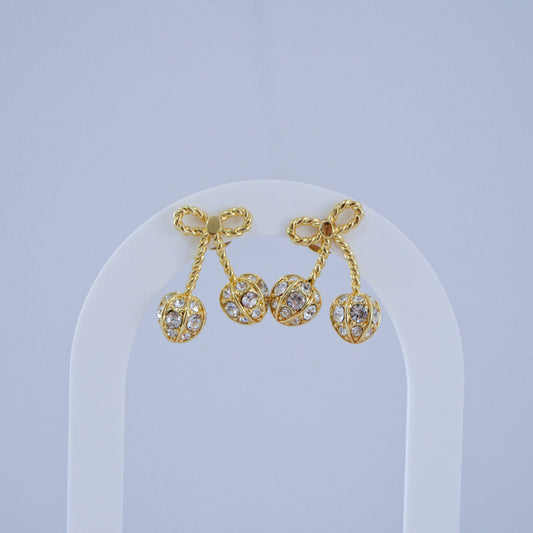 Gold cherry earring