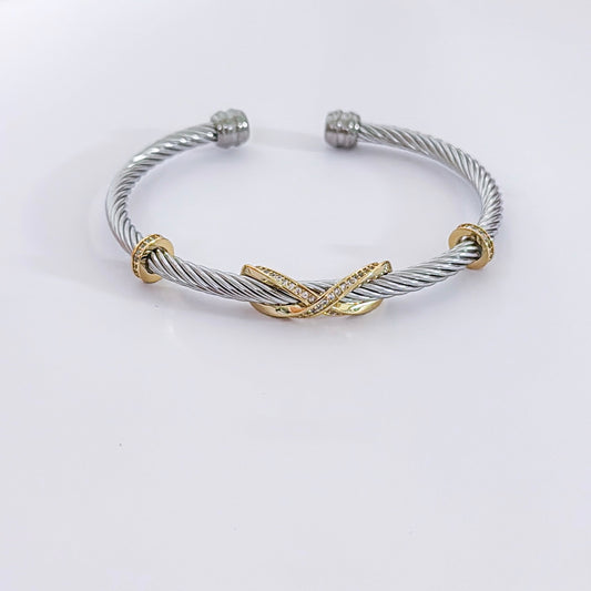 Open cable X bracelet