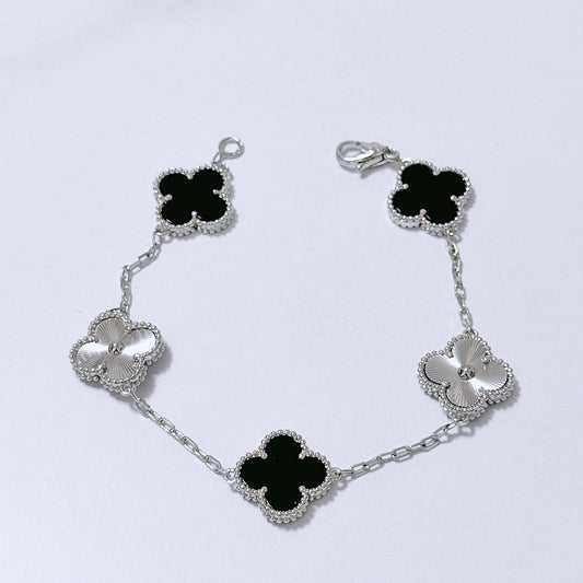 Silver & black bracelet