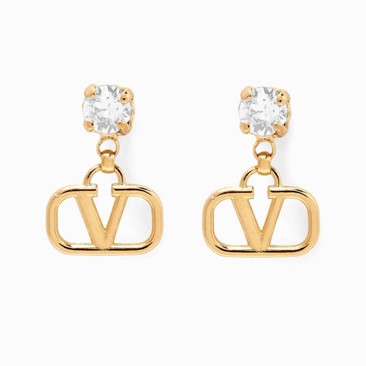 V GOLD EARRING