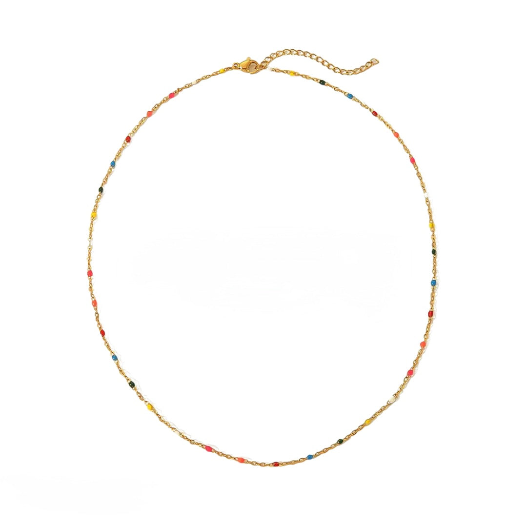 Colored bead necklace