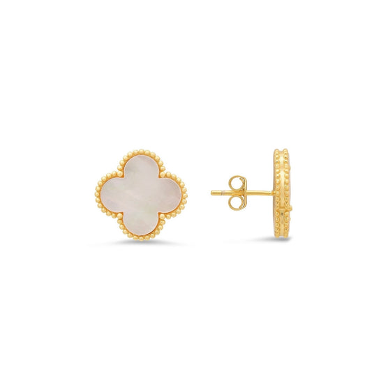 Clover White Pin Earring
