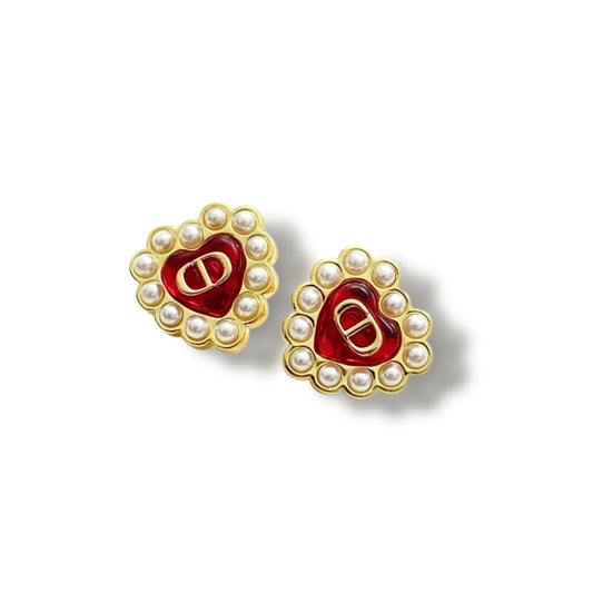 Red Heart Earring