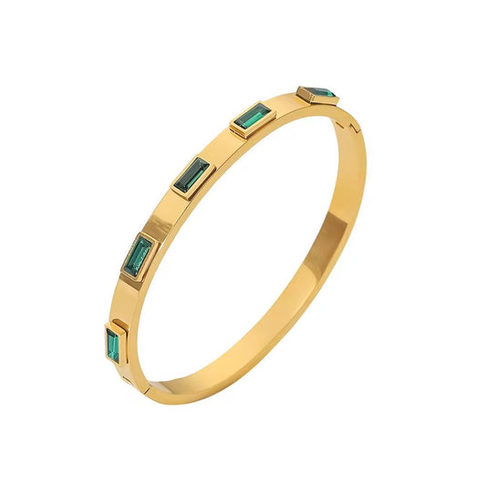 Green stone bangle