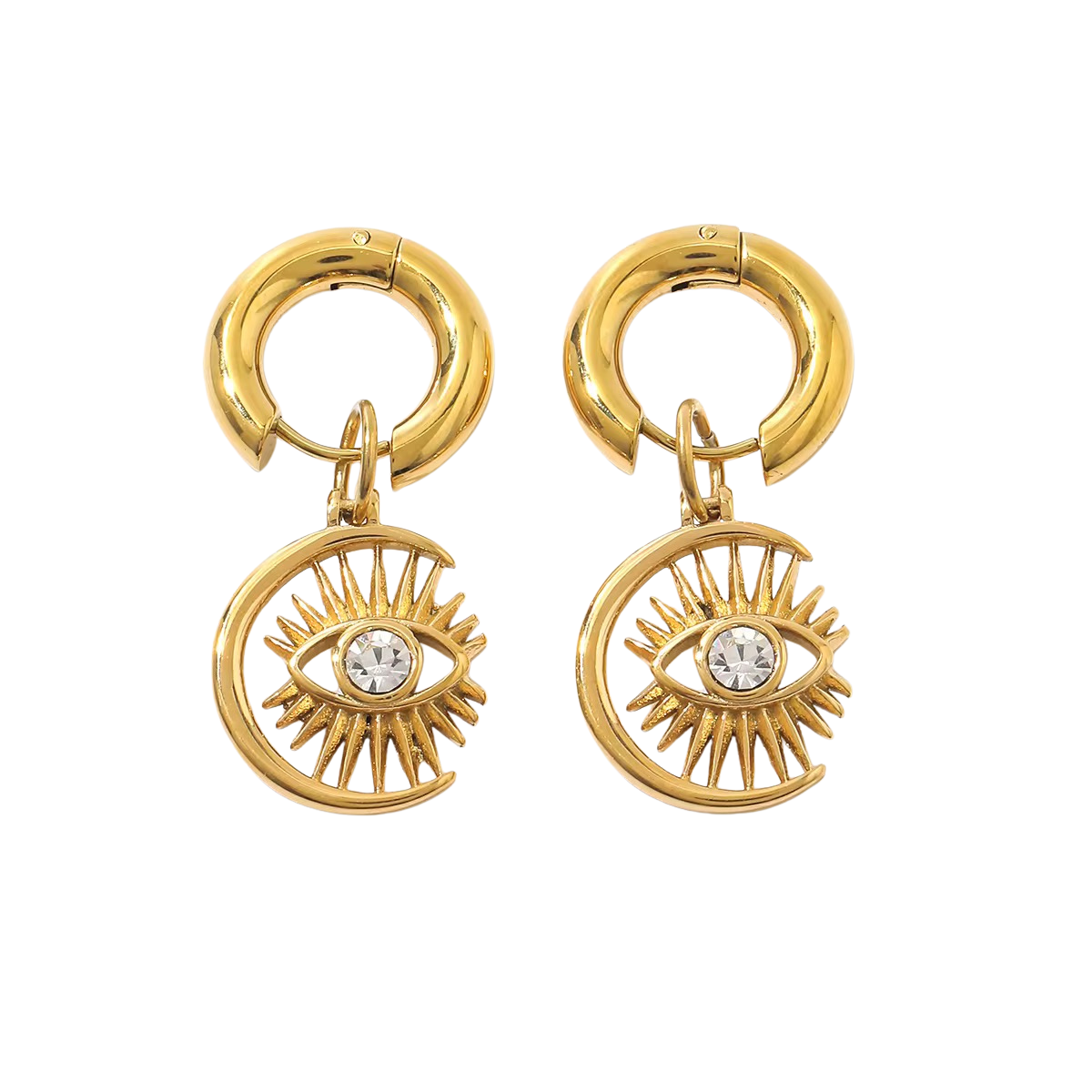 Evil Eye Gold Earring