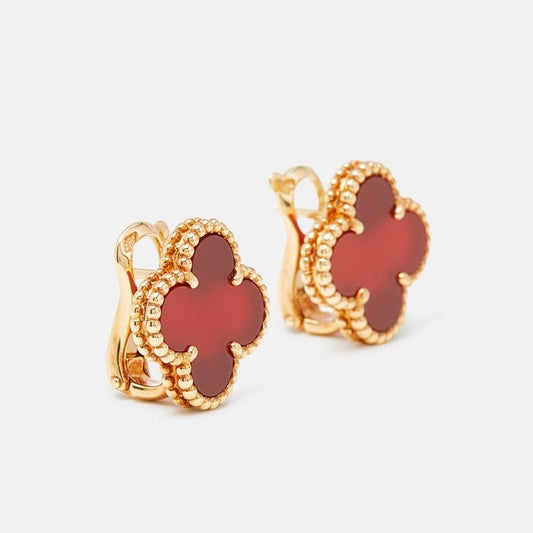CLOVER RED EARRING
