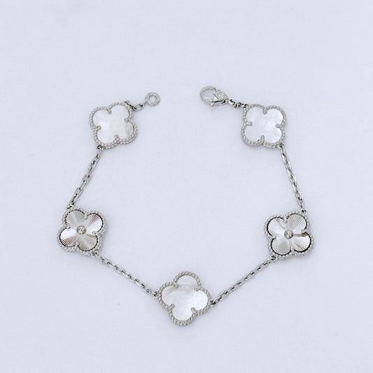 Silver & white bracelet