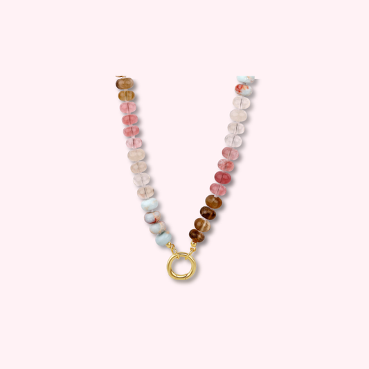 2.	Beaded Ocean Stone Chain – Front Clasp