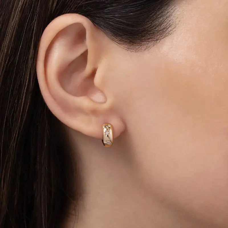 Starburst mini hoops earring