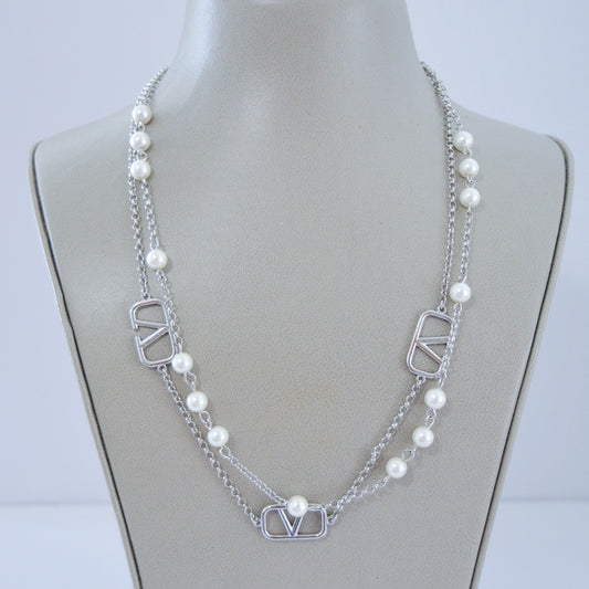 V Silver Necklace