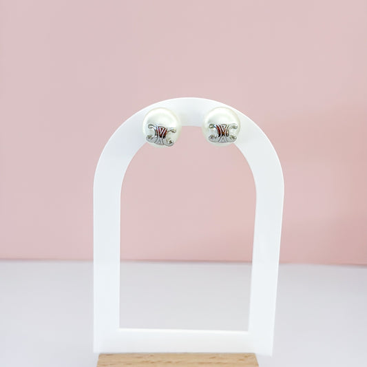 Pearl silver earring