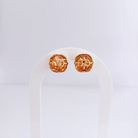 Pink crystal earrings