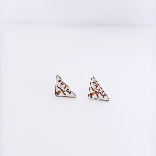 Silver white earring