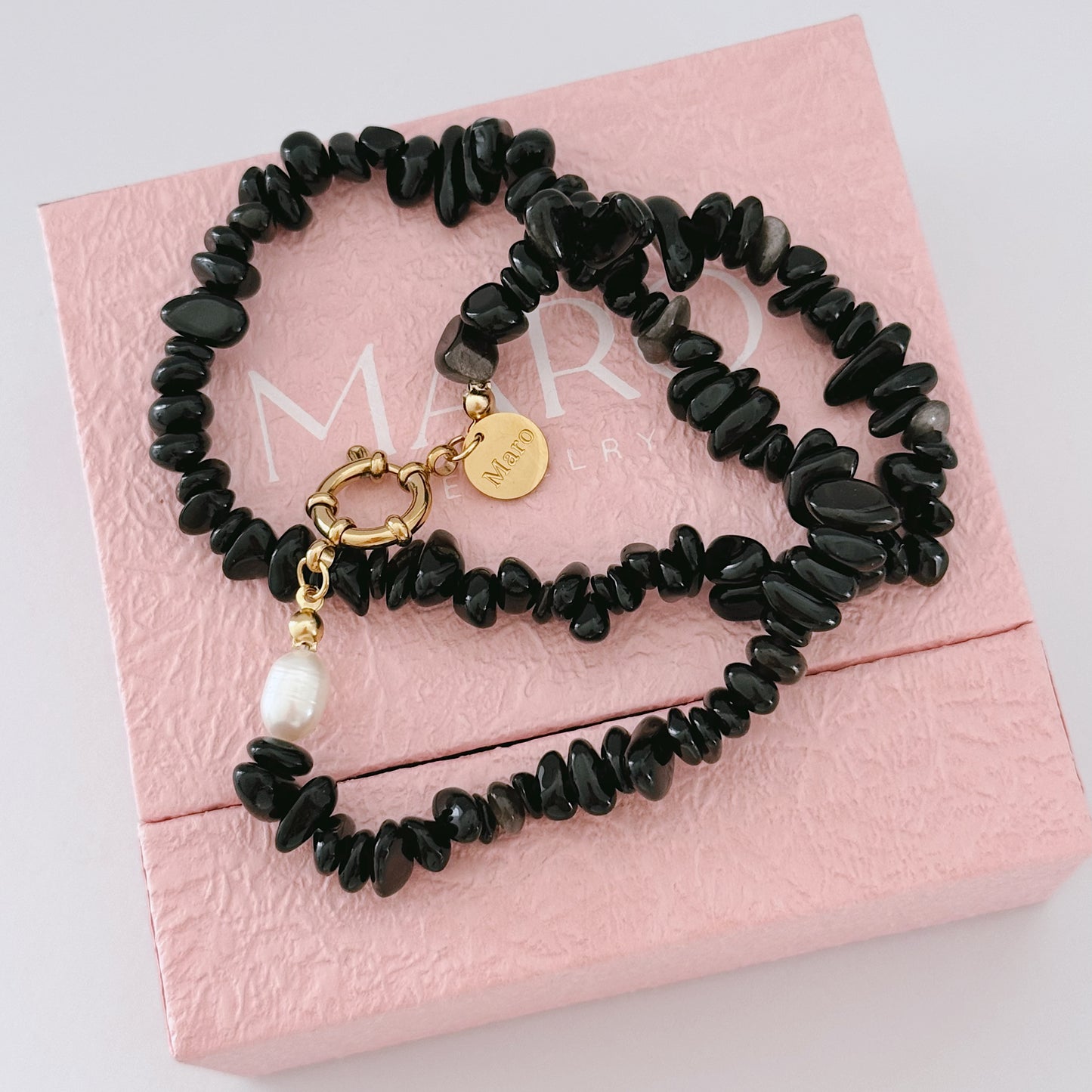 Black stone necklace