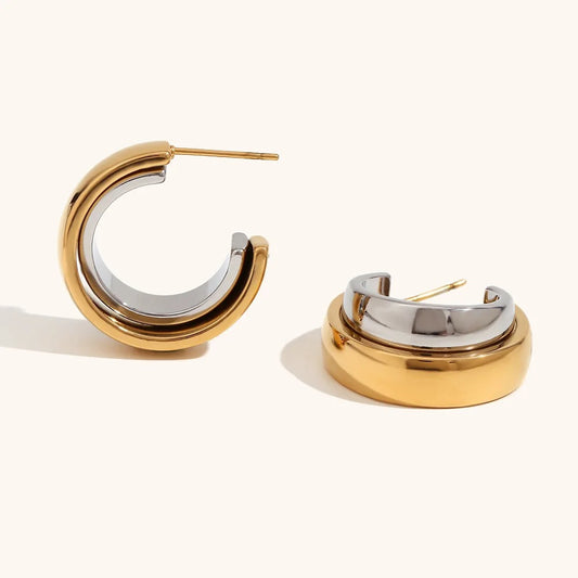 C-Shaped Hoop Earrings 💧