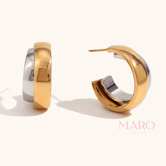 C-Shaped Hoop Earrings 💧