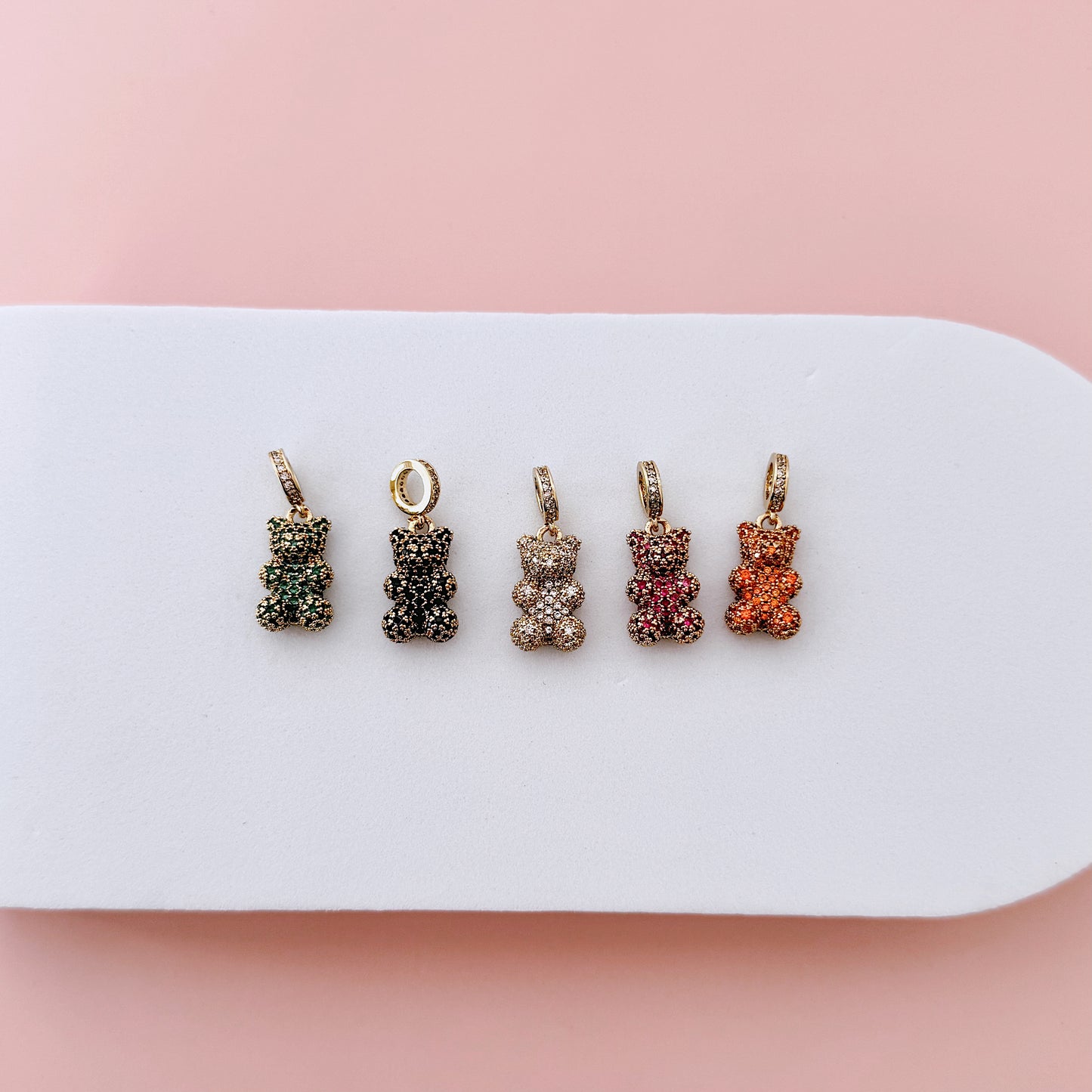 Zirconia charm bear