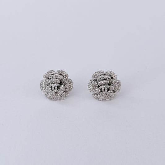 Camelia silver earring