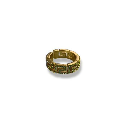 V Crystal Ring