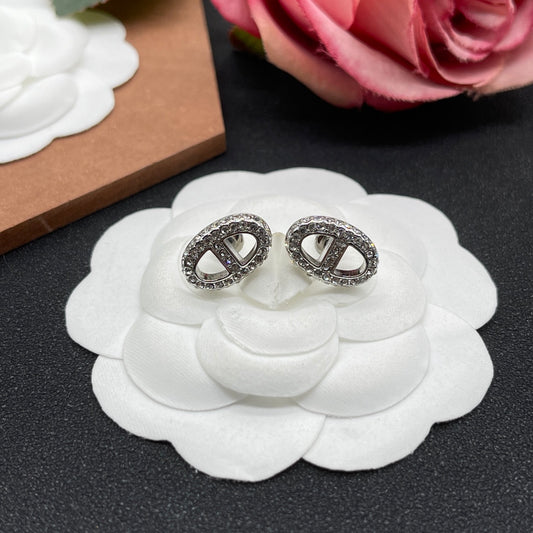 H SILVER EARRING