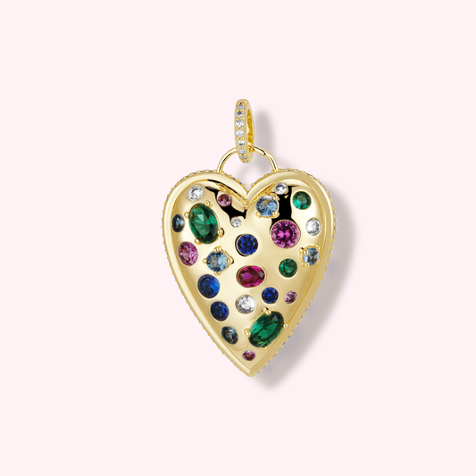 Eternal Bloom Heart Necklace — gold-tone chain with heart-shaped charm, symbol of love and luck by MARO Jewelry.